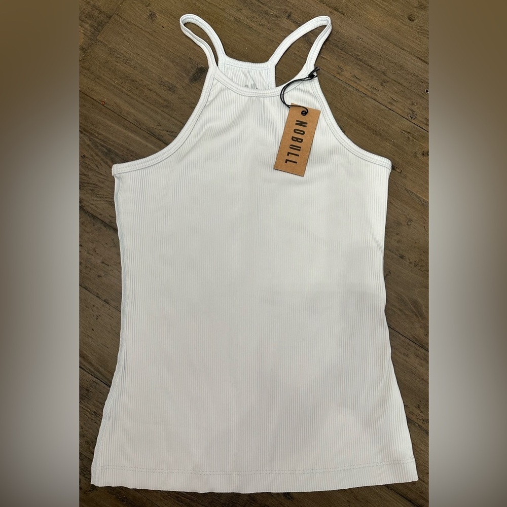 NWT NOBULL Ribbed Halter Tank - XS - Frost Grey